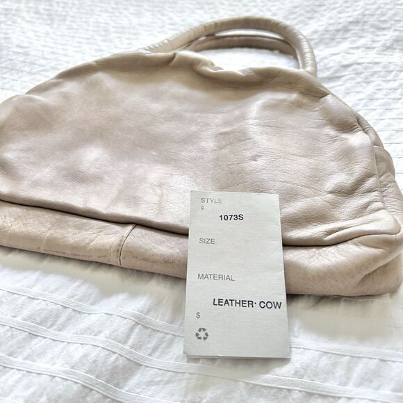 Vintage Julia Duren Beige Leather Handbag Rain Guarded USA Made - Picture 4 of 16